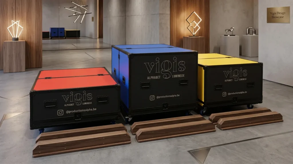 Flight case en deux couleur plus gravure flight case cloche