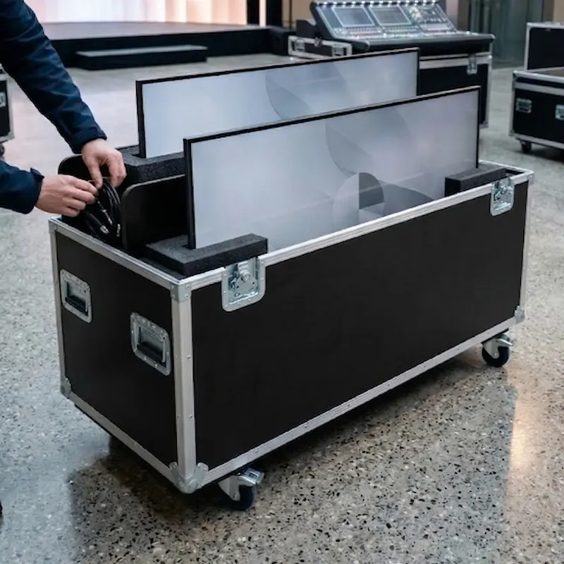 Malle pour 2 écran 55 pouces flight case pour 2 écrans 55 pouces