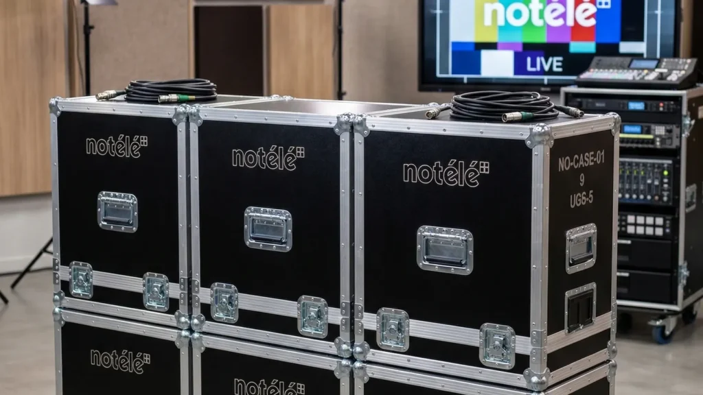 Séries de flight case pour Notélé flight case cloche pour audio visuel