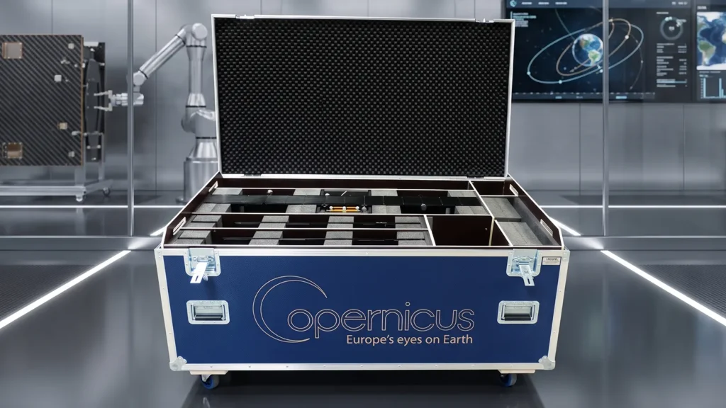 Flight case aéronautique pour pièces satellite Flight case aéronautique pour pièces satellite