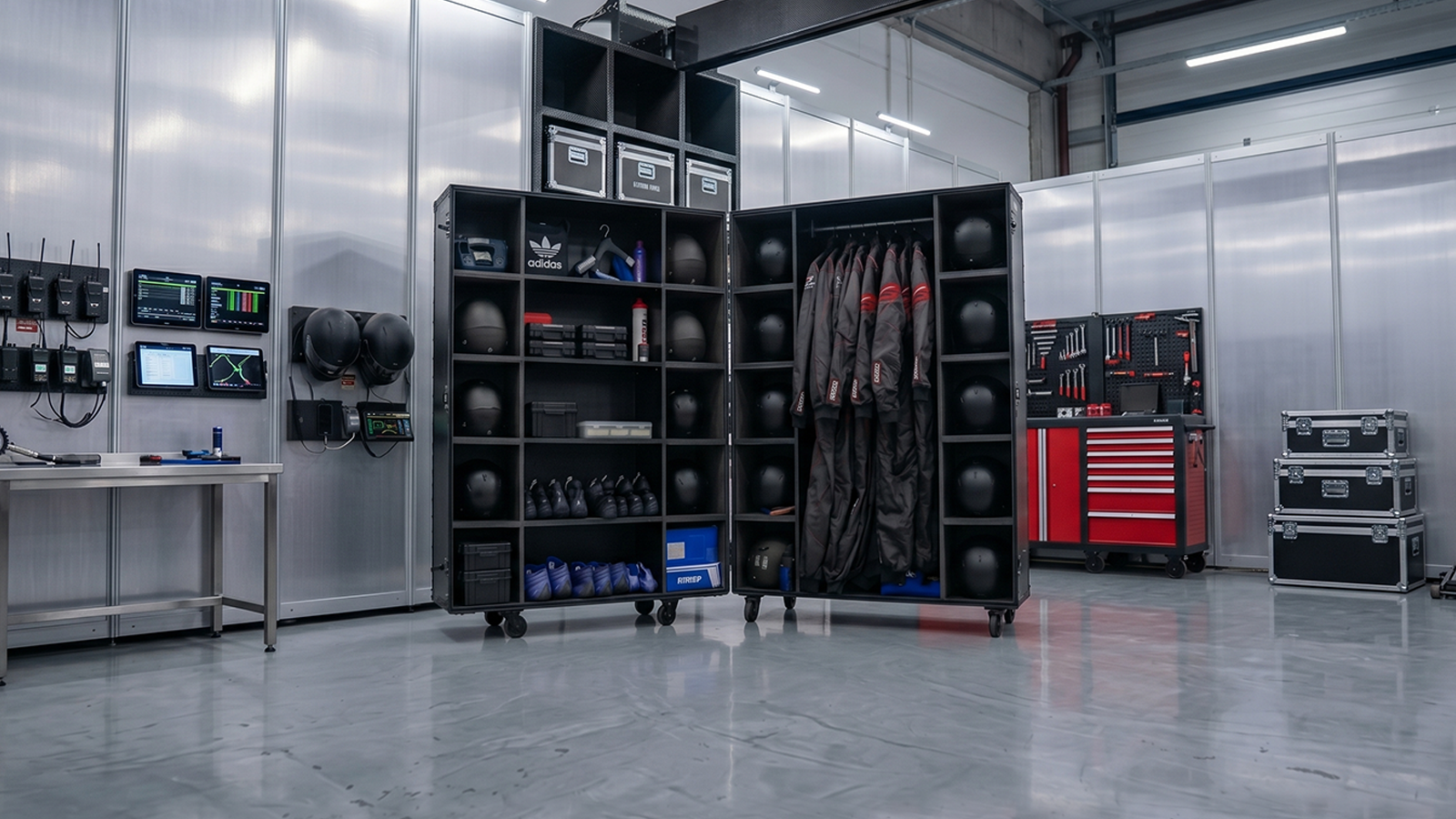 Flight case penderie/vestiaire flight penderie conex sur mesure