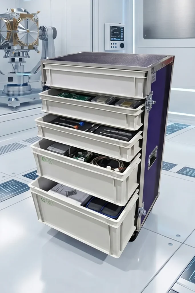 Flight case 5 bacs de rangement Flight case 5 bacs de rangement