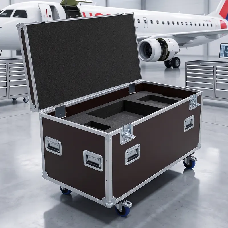 Flight case malle aéronautique avec mousse usinée Flight case malle aéronautique avec mousse usinée