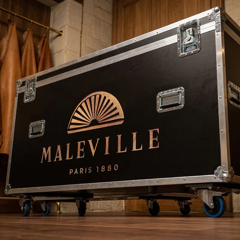 Flight case malle standard avec gravure