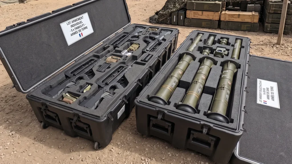 Flight case malle plastique pour arme militaire