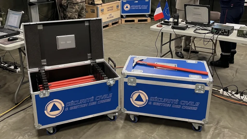 Flight case malle pour haches Flight case militaire pour hache pompier