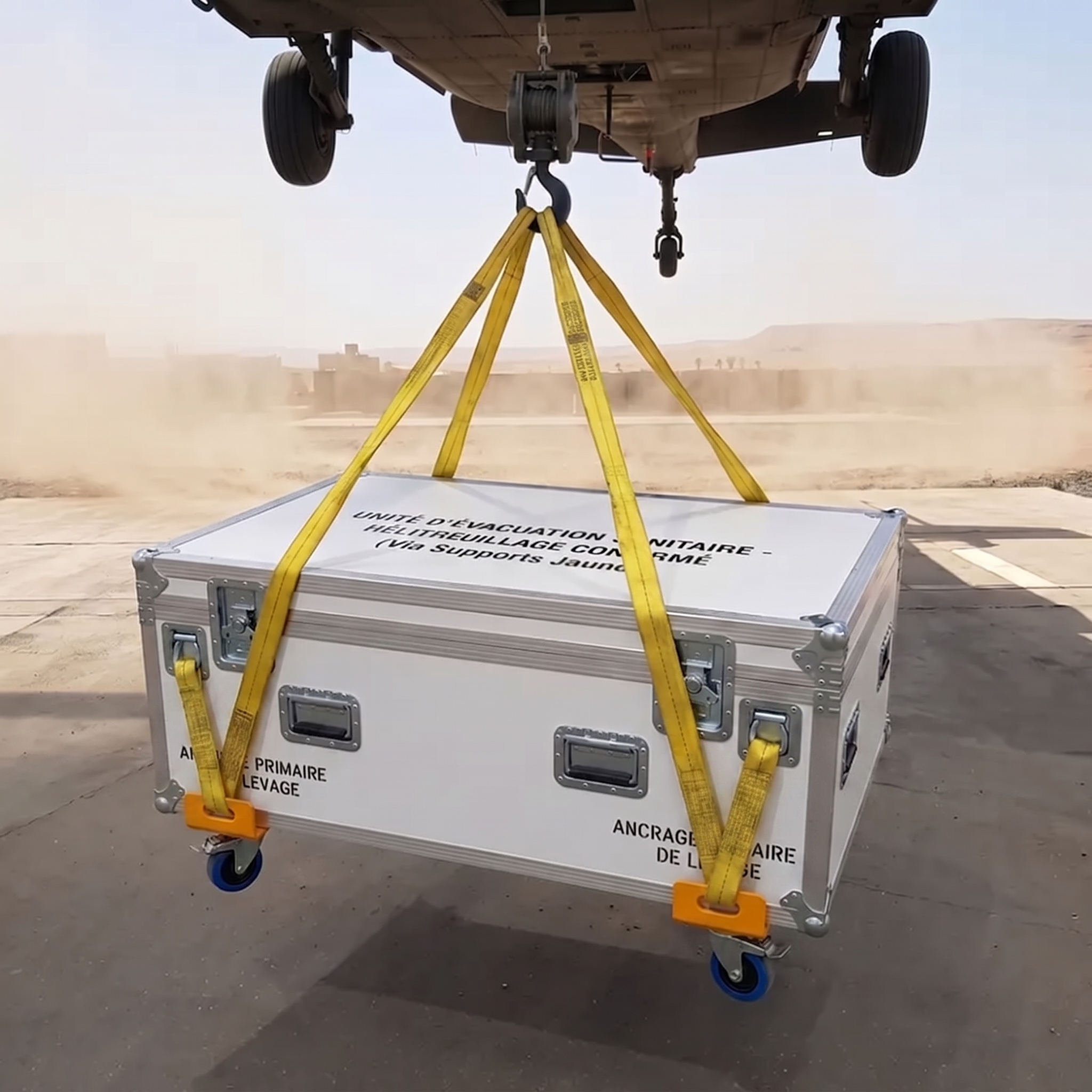 Flight case hélitreuillable Flight case helitroyable
