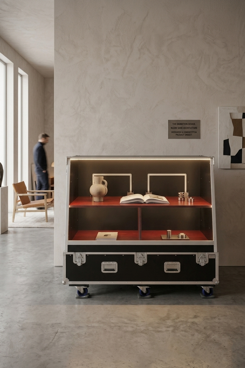 Flight case vitrine 