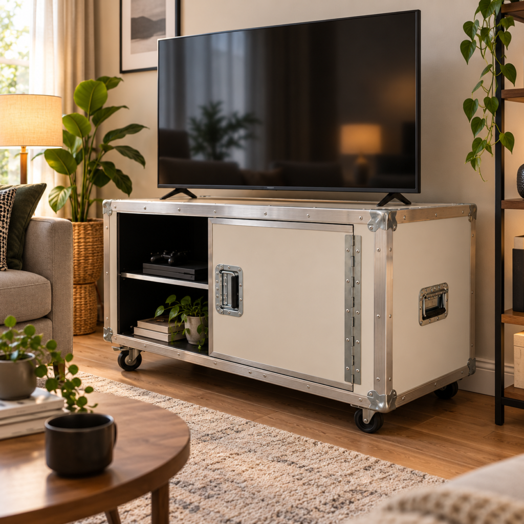 Flight case meuble tv petit mobèle flight case meuble tv blanc