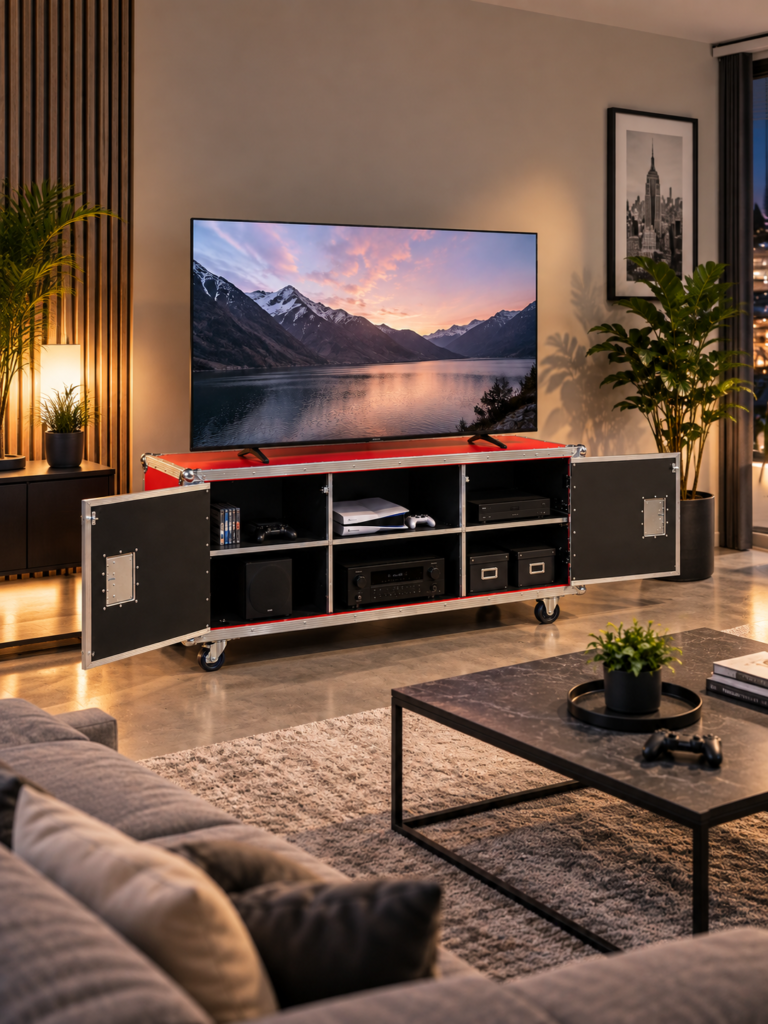 Flight case meuble de tv flight case meuble tv rouge