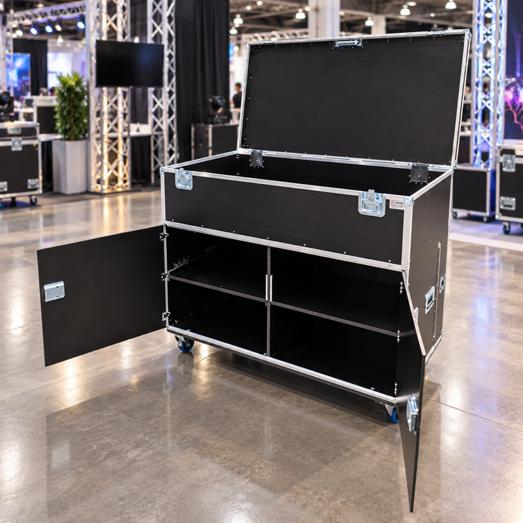 Flight case rangement pour salon d'exposition flight rangement pour salon